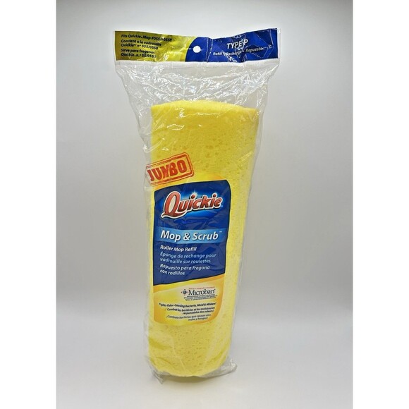 Quickie Jumbo Mop & Scrub Roller Mop Refill, Type P Fits Quickie Mop #055/#055B - Picture 2 of 8